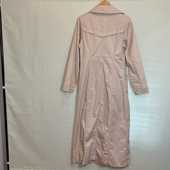 TNH Collection Womens Trench Coat Size 40 M Vintage Preppy Dusty Rose Minimalist - Picture 2 of 16